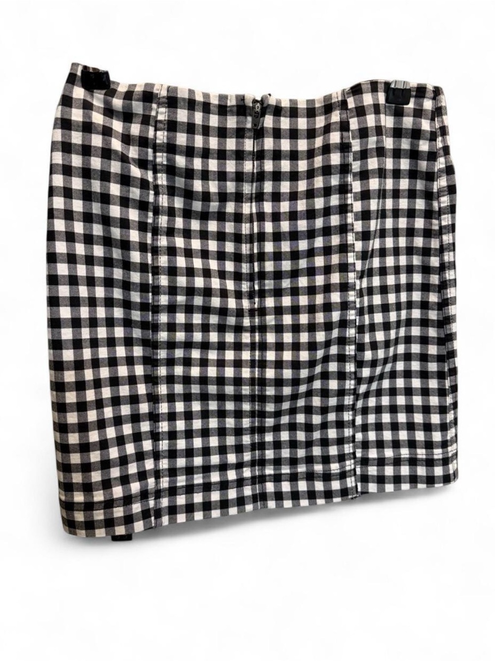 Free People Modern Femme Gingham Mini Skirt Black & White Sz 8